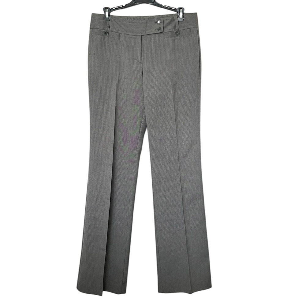 Ann Taylor Signature Straight Leg Gray Pinstripe Trousers Size 4